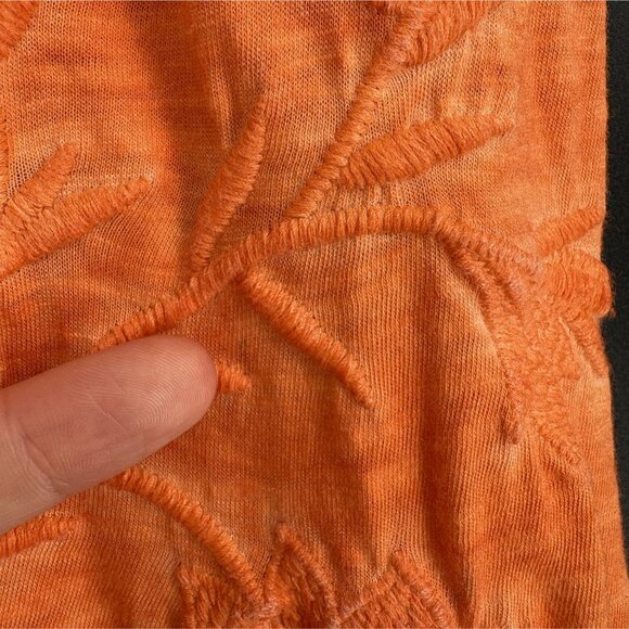 Soft Surroundings Floral Embroidered Sleeveless Tunic Top S Orange Coastal Modal - Picture 7 of 9